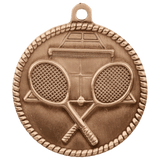 Antique Bronze 2" Tennis High Relief Medal