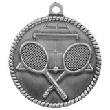 Antique Silver 2" Tennis High Relief Medal