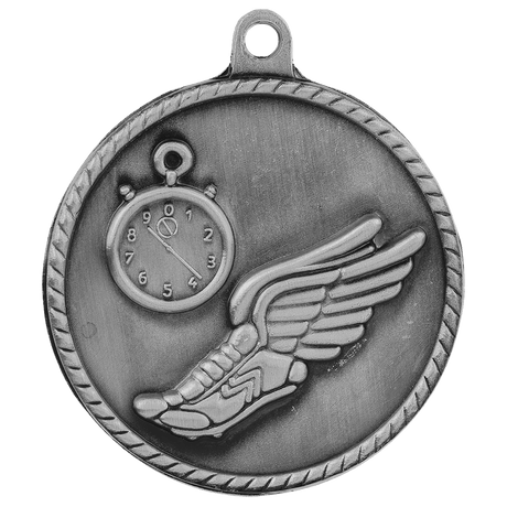 Antique Silver 2" Track High Relief Medal