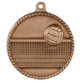 Antique Bronze 2" Volleyball High Relief Medal