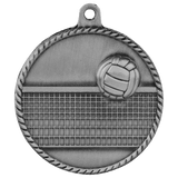 Antique Silver 2" Volleyball High Relief Medal