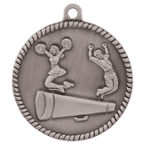 Antique Silver 2" Cheer High Relief Medal