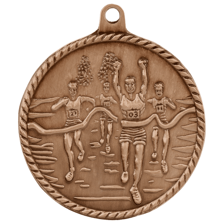 Antique Bronze 2" Cross Country High Relief Medal