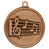 Antique Bronze 2" Music High Relief Medal