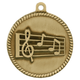 Antique Gold 2" Music High Relief Medal