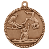Antique Bronze 2" Female Gymnastics High Relief Medal