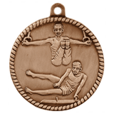 Antique Bronze 2" Male Gymnastics High Relief Medal
