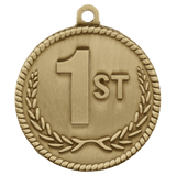 2" Antique Gold 1st Place High Relief Medal