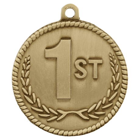2" Antique Gold 1st Place High Relief Medal