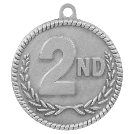 2" Antique Silver 2nd Place High Relief Medal
