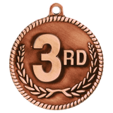 2" Antique Bronze 3rd Place High Relief Medal