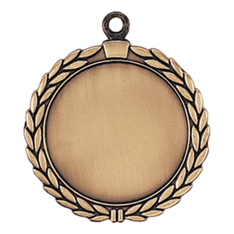 Antique Gold 2 1/2" Wreath 2" Insert Holder Medal