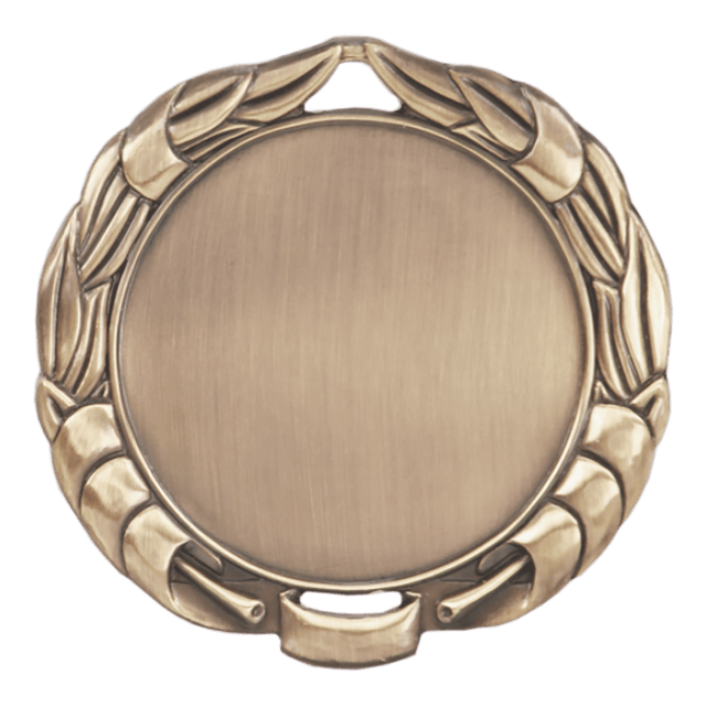 Antique Gold 2 3/4" Wreath 2" Insert Holder Medal (double sided)