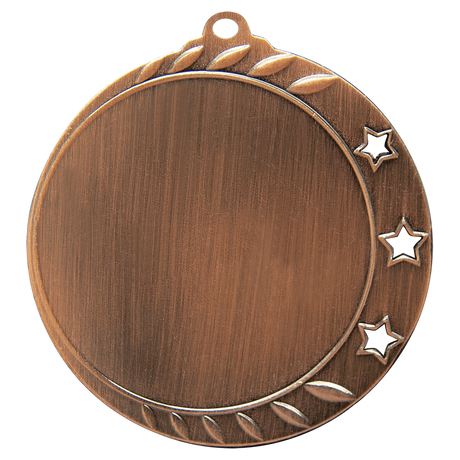 Antique Bronze 2 3/4" 3-Star 2" Insert Holder Medal