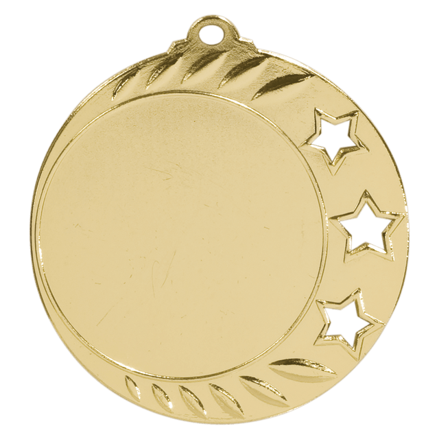 Bright Gold 2 3/4" 3-Star 2" Insert Holder Medal