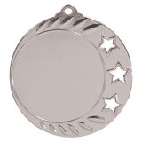 Bright Silver 2 3/4" 3-Star 2" Insert Holder Medal