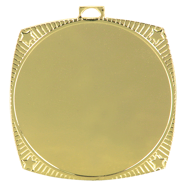 Bright Gold 2 1/8" Square Star 2" Insert Holder Medal