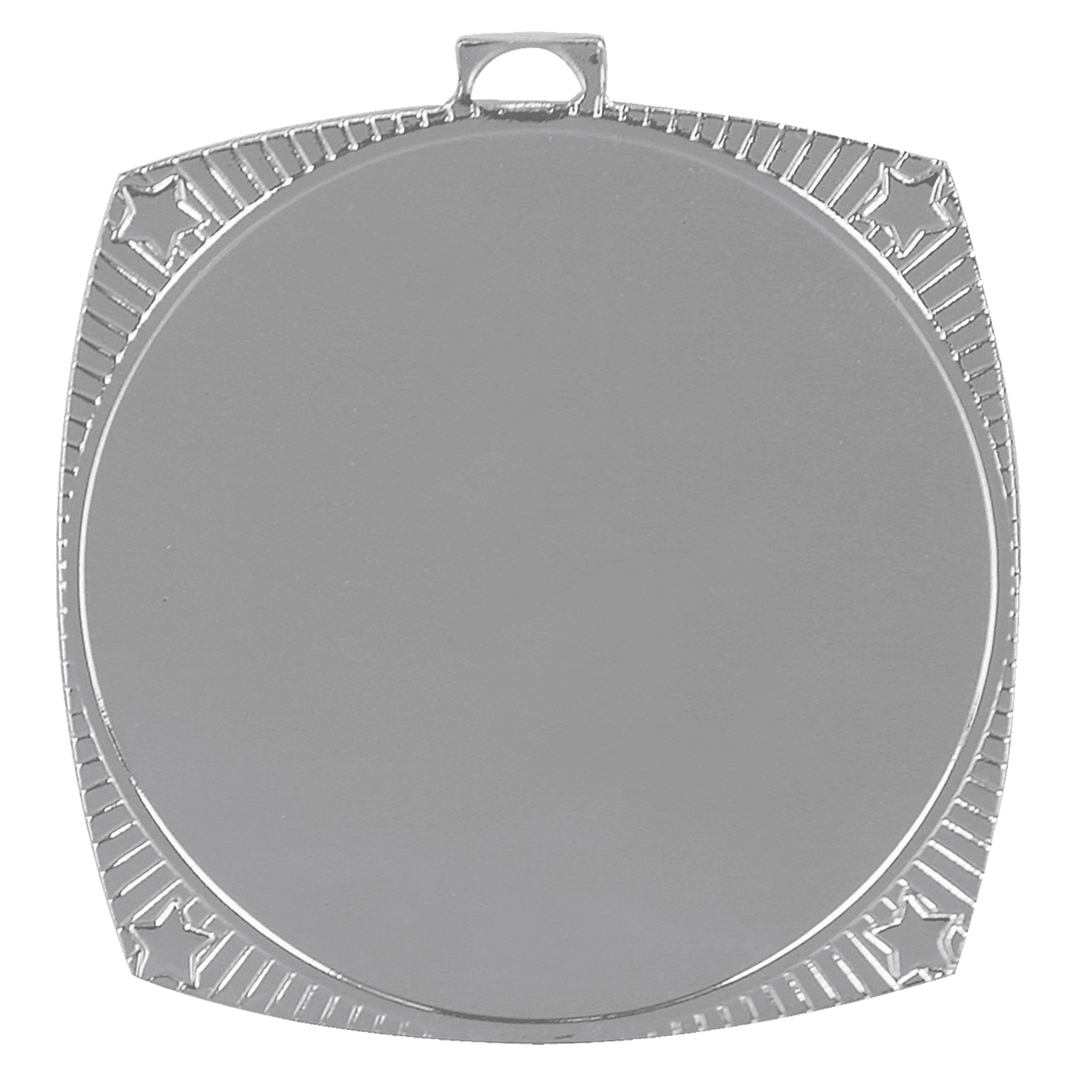 Bright Silver 2 1/8" Square Star 2" Insert Holder Medal