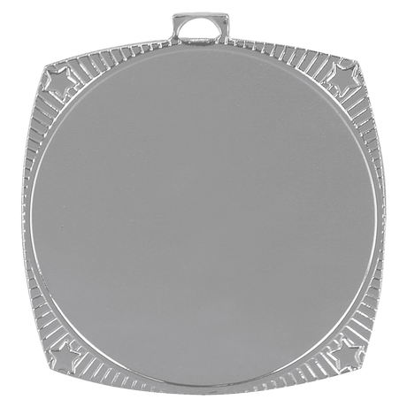 Bright Silver 2 1/8" Square Star 2" Insert Holder Medal