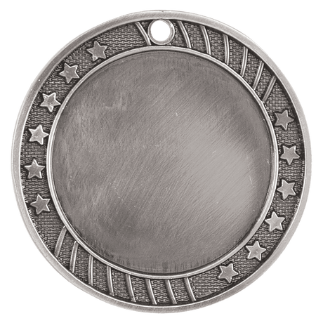 Antique Silver 2 3/4" 12-Star 2" Insert Holder Medal