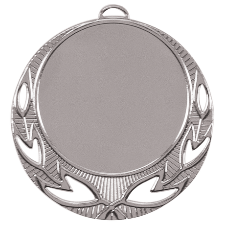 Bright Silver 2 3/4" Open Wreath 2" Insert Holder Medal
