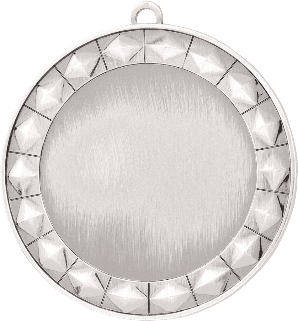 Bright Silver 2 3/4" Diamond 2" Insert Holder Medal
