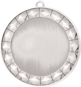 Bright Silver 2 3/4" Diamond 2" Insert Holder Medal