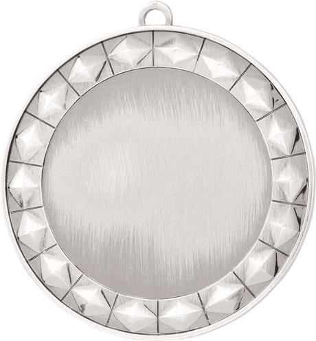 Bright Silver 2 3/4" Diamond 2" Insert Holder Medal