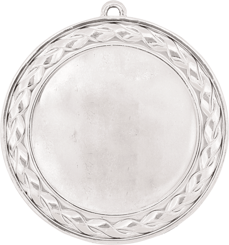 Bright Silver 2 3/4" Weave 2" Insert Holder Medal
