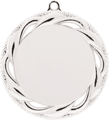 Bright Silver 2 3/4" Rosette 2" Insert Holder Medal
