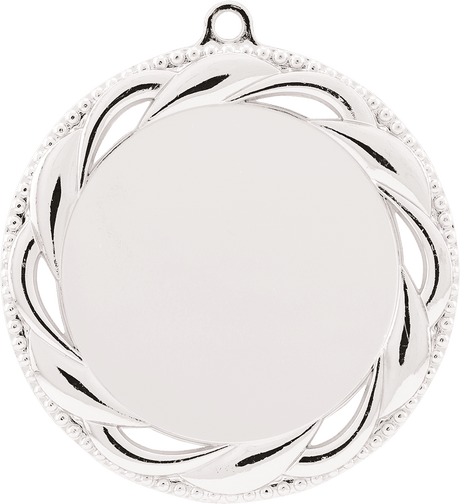 Bright Silver 2 3/4" Rosette 2" Insert Holder Medal