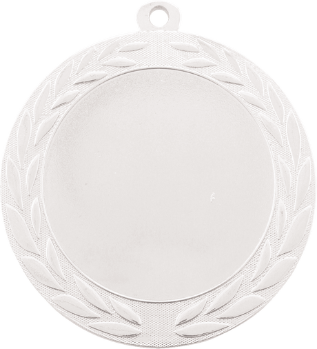 Bright Silver 2 3/4" Wreath 2" Insert Holder Medal