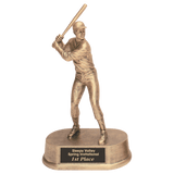 9" Antique Gold Male Baseball Resin