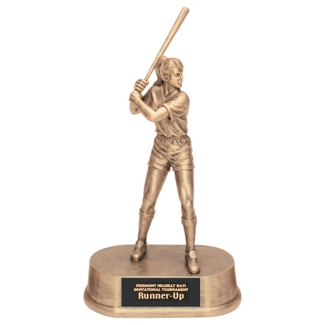 9 1/4" Antique Gold Female Softball Resin