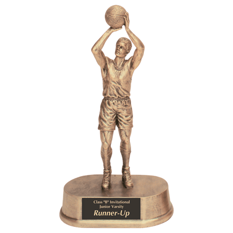 9 1/2" Antique Gold Male Basketball Resin