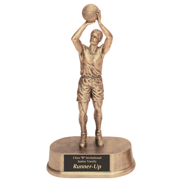 9 1/2" Antique Gold Male Basketball Resin