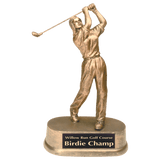 9" Antique Gold Female Golf Resin