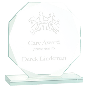 6 1/2" Octagon Jade Glass Award