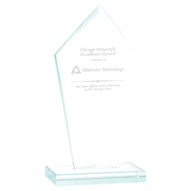 6 3/4" Diamond Jade Glass Award