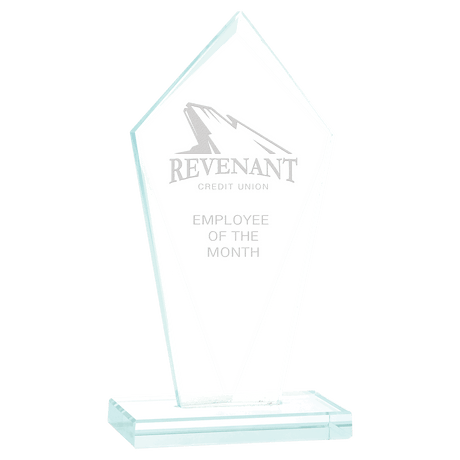 7 1/2" Diamond Jade Glass Award