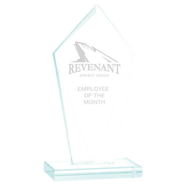7 1/2" Diamond Jade Glass Award