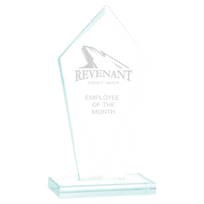 7 1/2" Diamond Jade Glass Award
