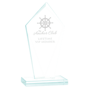 8 1/2" Diamond Jade Glass Award