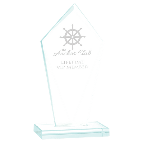8 1/2" Diamond Jade Glass Award