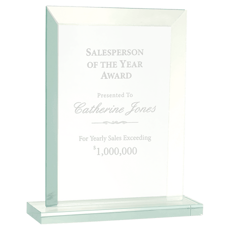 8 1/2" Rectangle Jade Glass Award