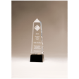 2 7/8" x 9 3/4" Crystal Obelisk with Prism-Effect Top and Black Base