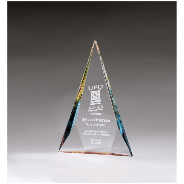 7 1/8" x 10" x 1 1/8" (Tapered) Diamond Series Crystal with Prism-Effect