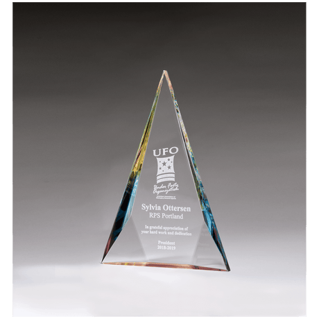 8 3/8" x 12" x 1 1/8" (Tapered) Diamond Series Crystal with Prism-Effect