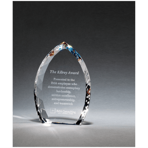 4" x 6" x 1" (Tapered) Crystal Flame with Jeweled Edge and Prism-Effect