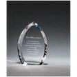 5" x 7" x 1 1/8" (Tapered) Crystal Flame with Jeweled Edge and Prism-Effect